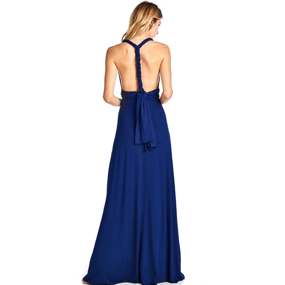12 Ami Convertible Multi Way Maxi Dress in Royal - Picture 3 of 13